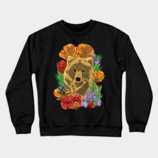 Bear + Poppies + Rosemary Crewneck Sweatshirt